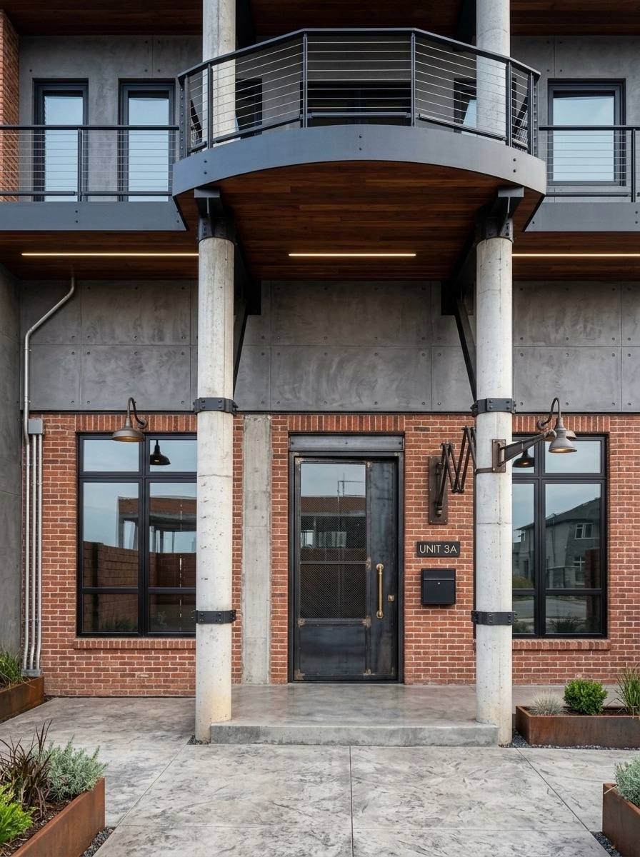 Facade design in Loft Facade style — photo by GenRoom AI