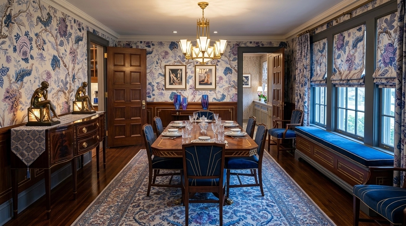 Interior design in Art Deco style — dining_room by GenRoom AI