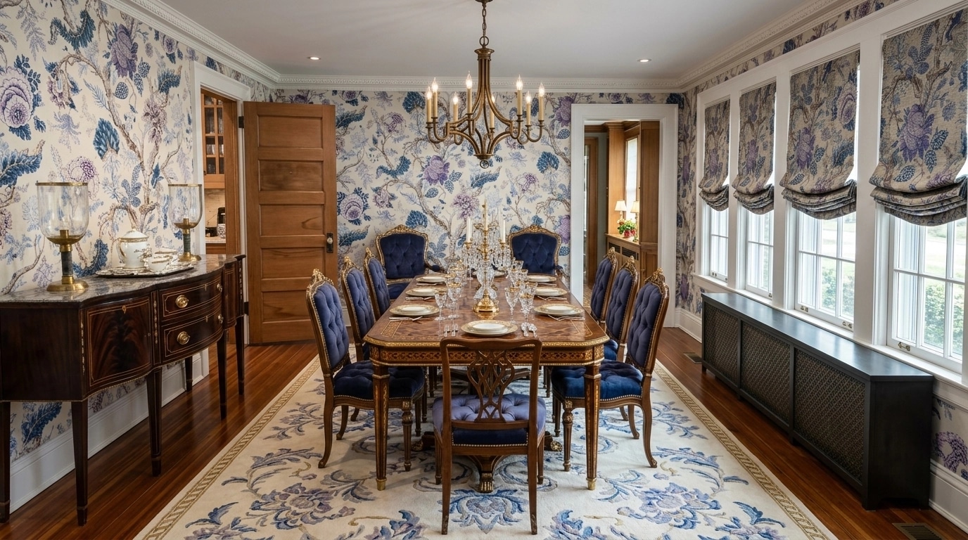 Interior design in Neoclassic style — dining_room by GenRoom AI