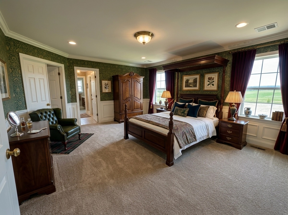 British Bedroom design — interior photo by GenRoom AI