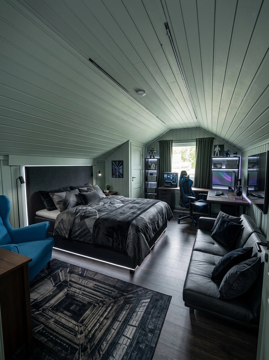 Design de interiores em estilo Blacktec — studio por GenRoom AI