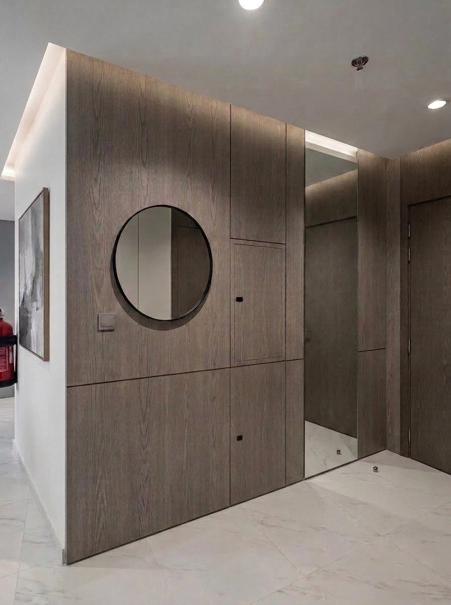 Hallway interior in Mid-Century Modern style — photo by GenRoom AI