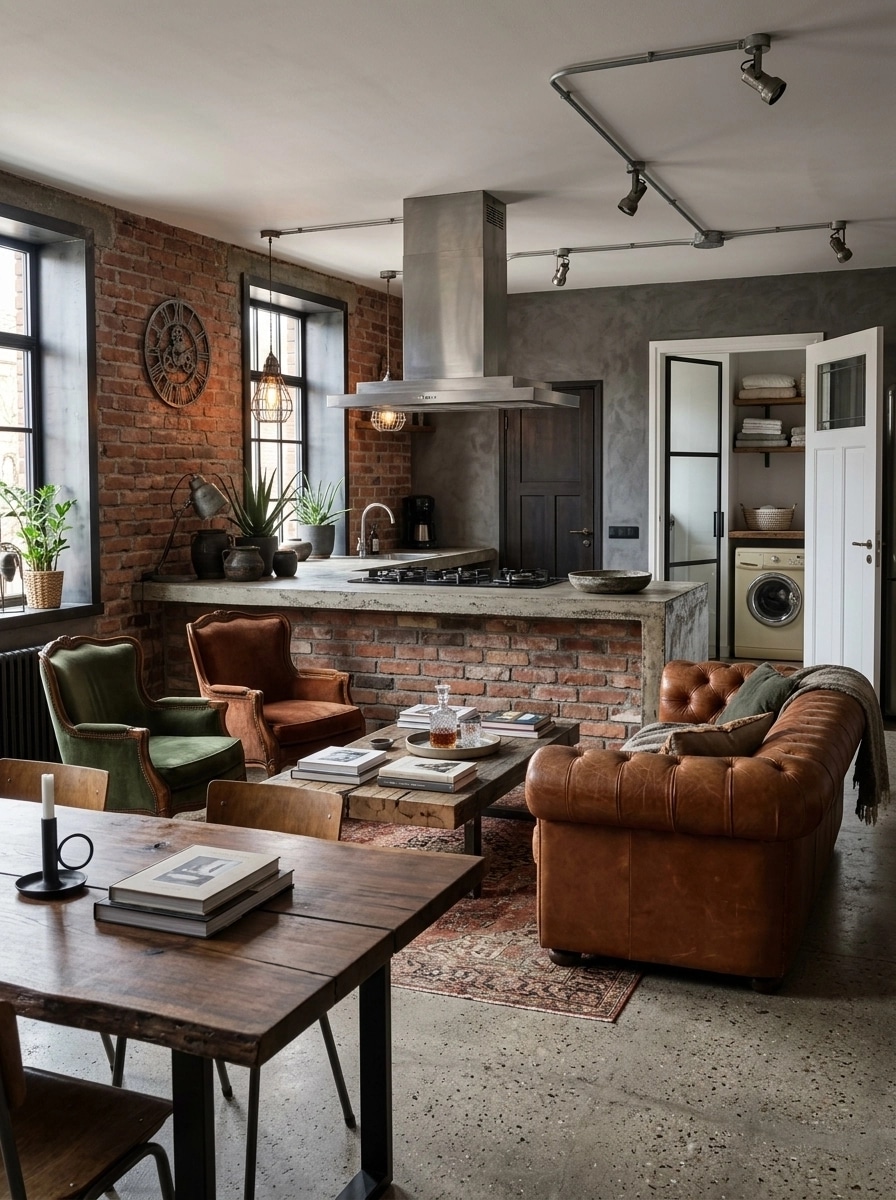 Interior design in Loft / Industrial style — Living Room by GenRoom AI