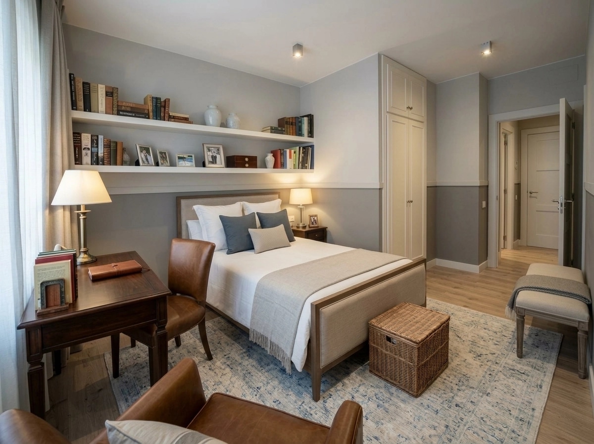 Transitional Bedroom design — interior photo by GenRoom AI