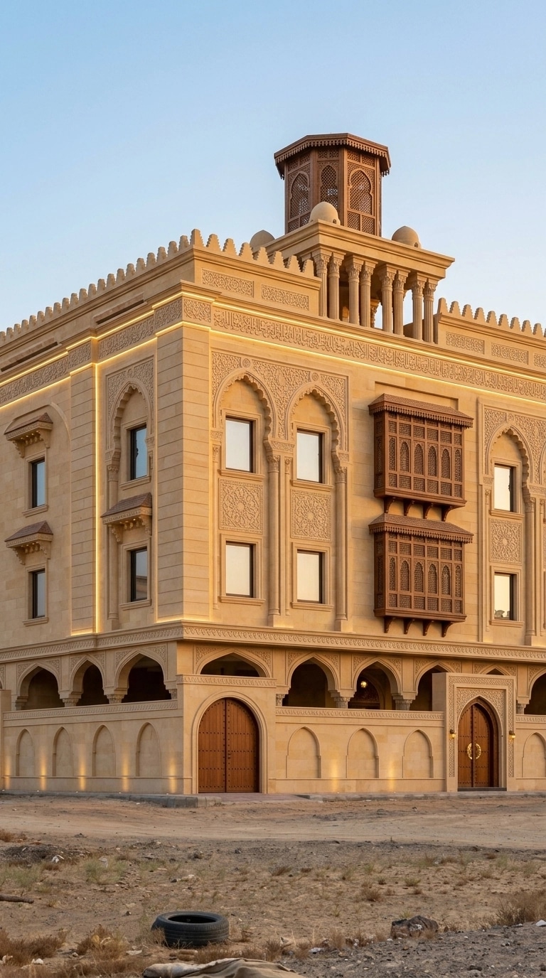 Arabian Facade Facade design — facade photo by GenRoom AI