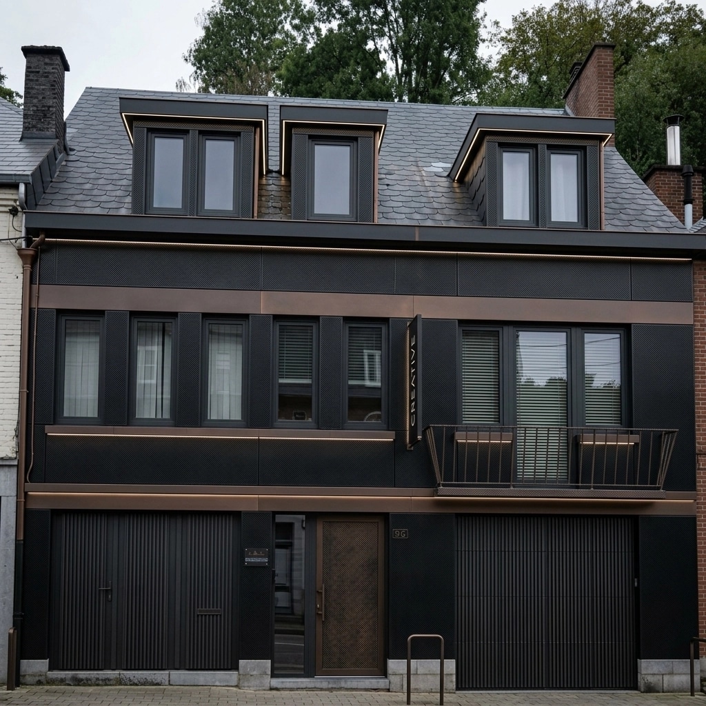 Facade design in Blacktec Facade style — Facade by GenRoom AI