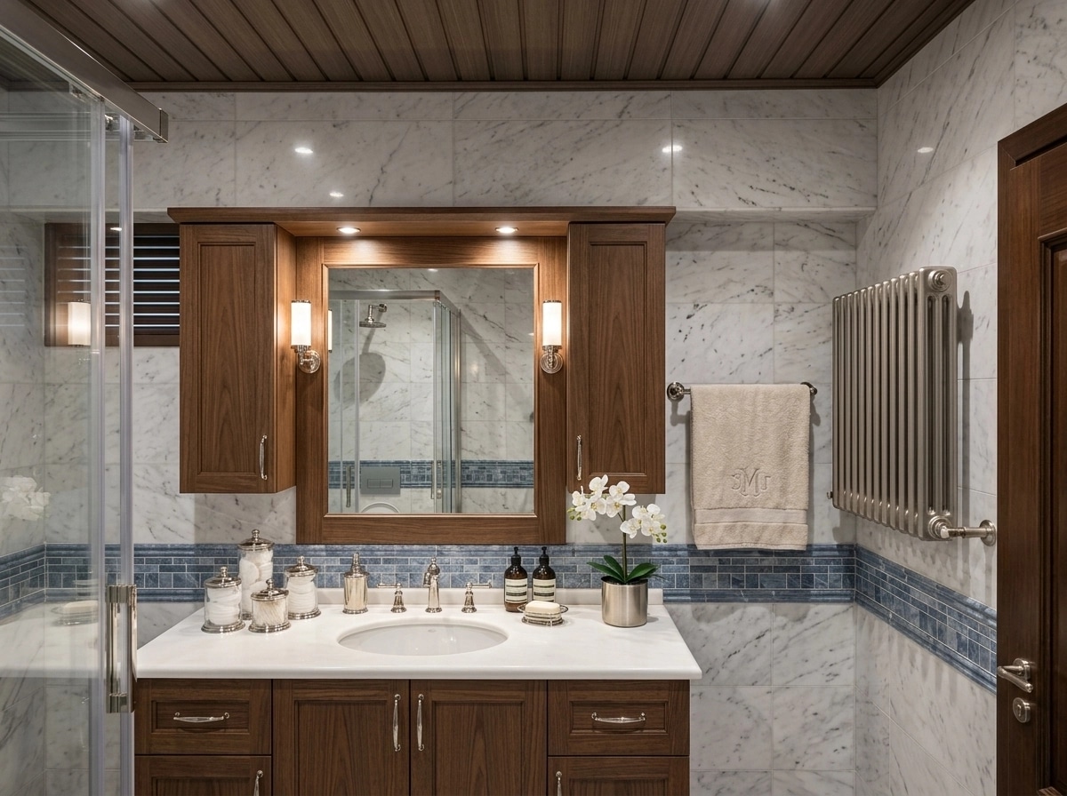 Transitional Bathroom design — interior photo by GenRoom AI