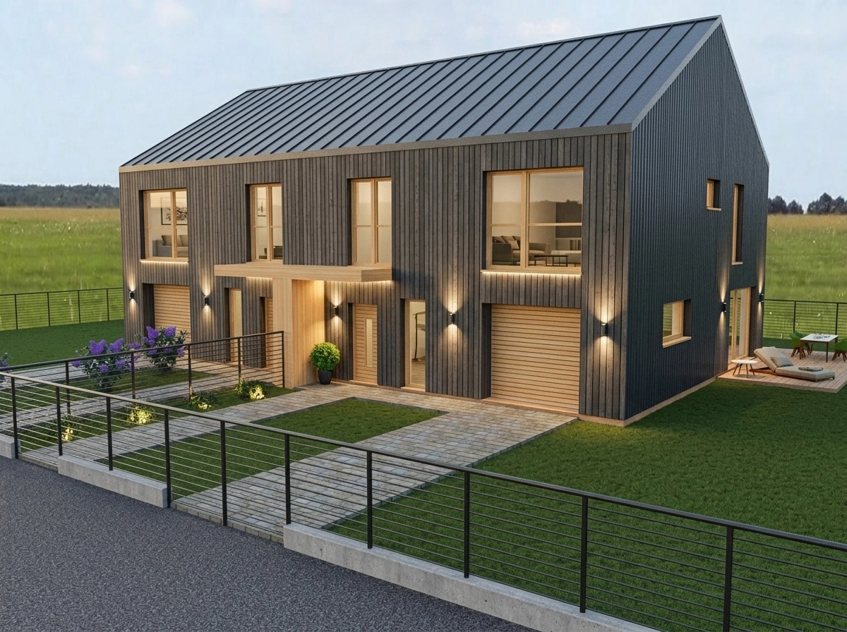 Facade design in Barnhouse Facade style — photo by GenRoom AI