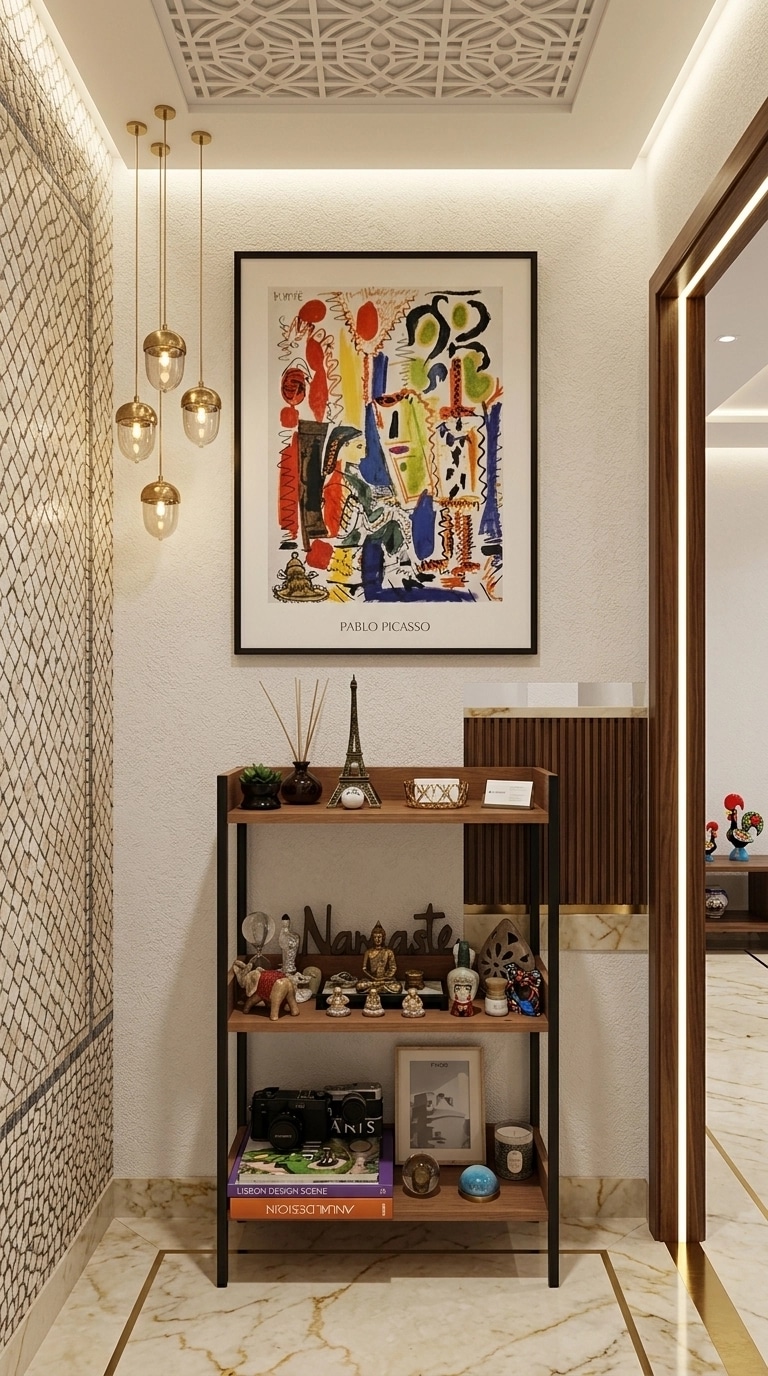 Interior design in Portuguese Modern style — lobby by GenRoom AI