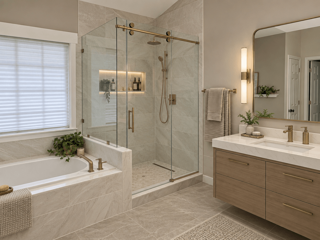 Bathroom interior in Contemporary style — photo by GenRoom AI