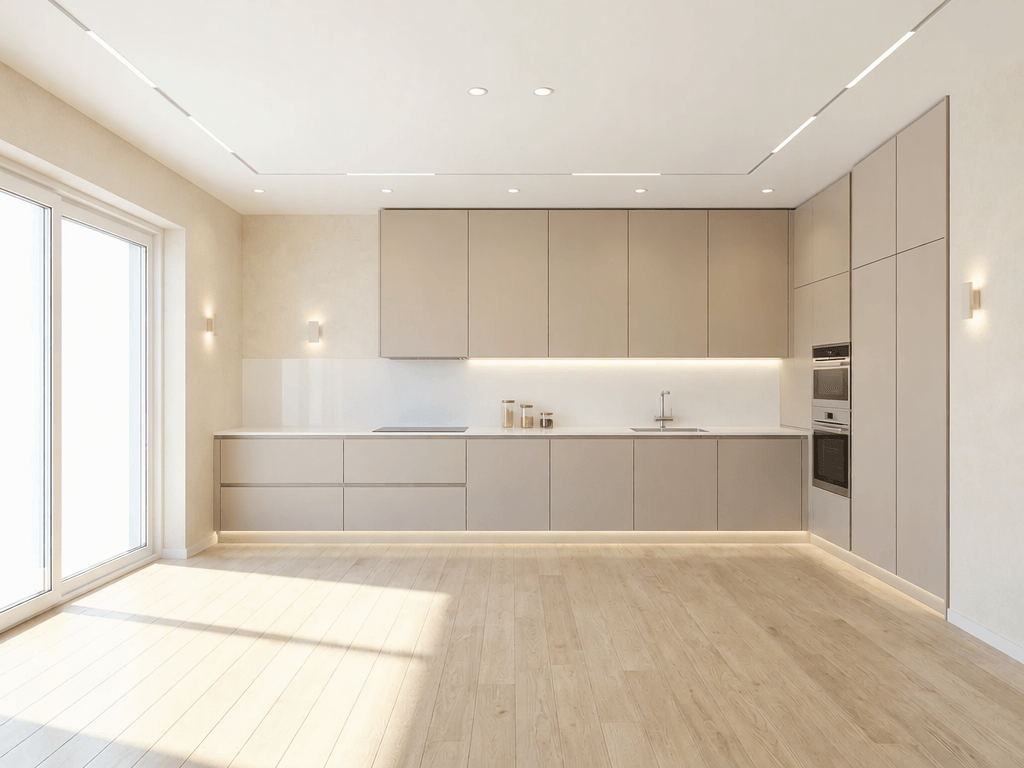 Kitchen interior in Minimalism style — photo by GenRoom AI