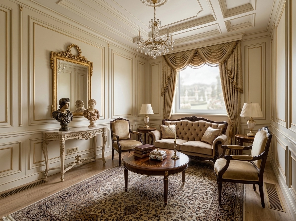 Interior design in Neoclassic style — Living Room by GenRoom AI