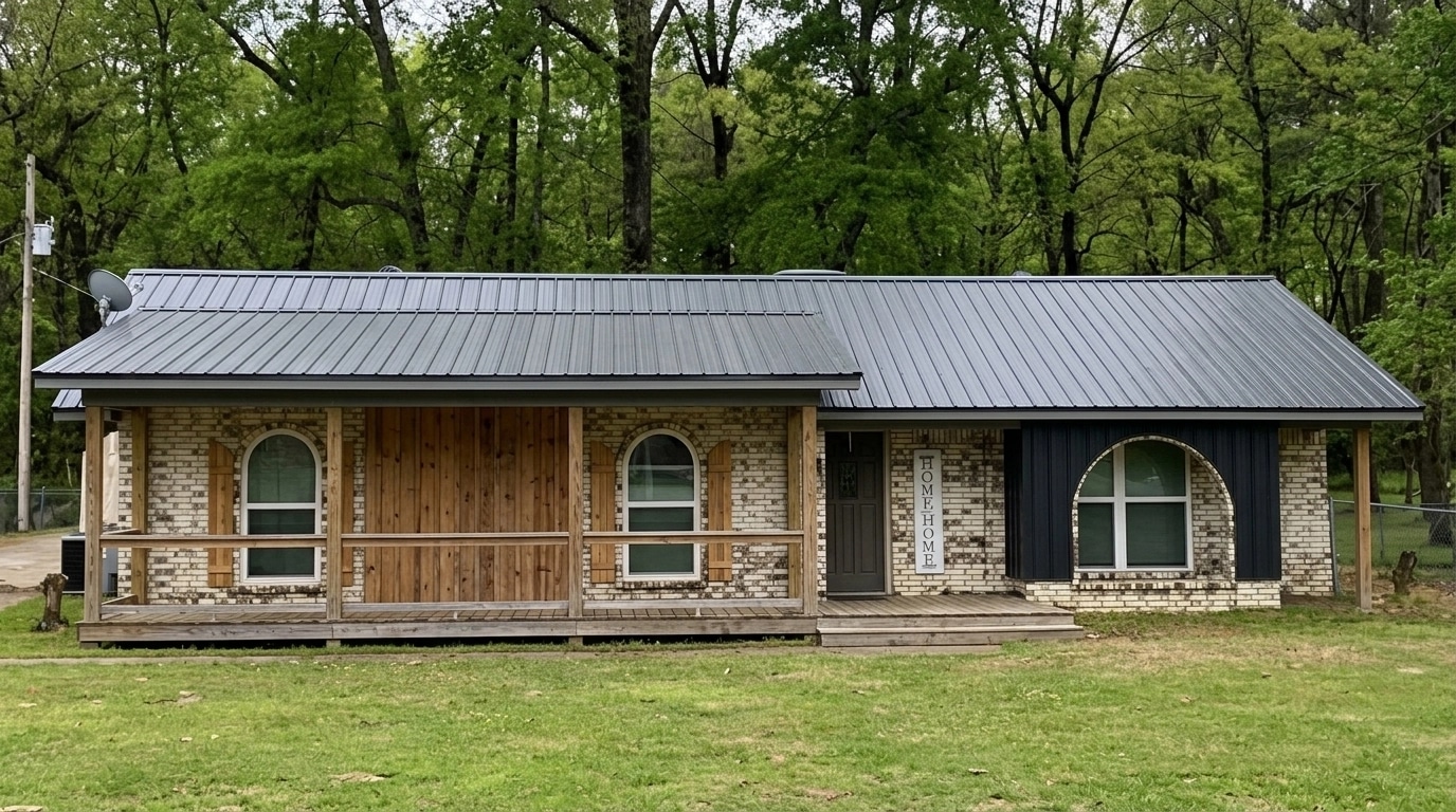 Design della facciata in stile Barnhouse Facade — Facciata di GenRoom AI