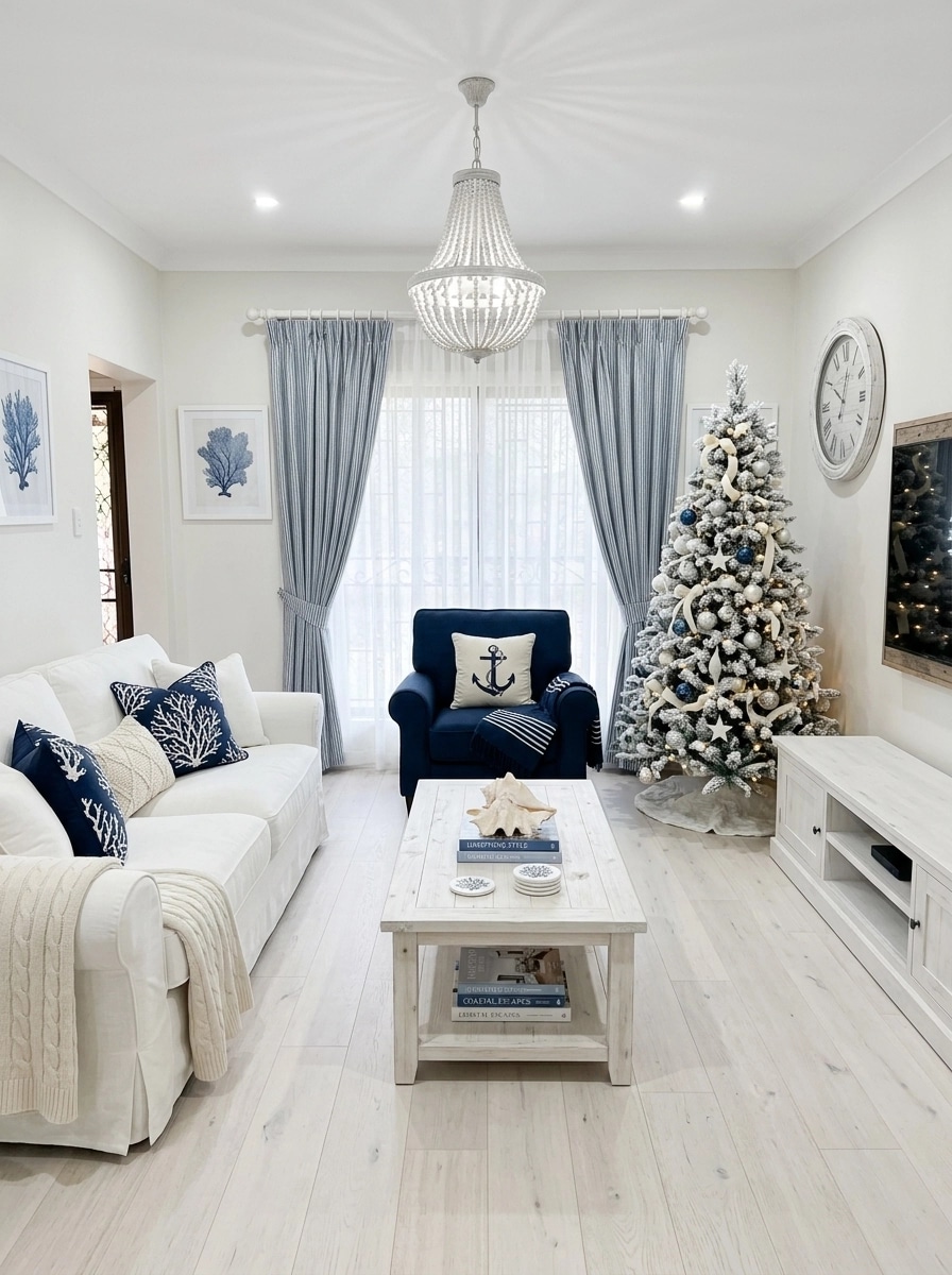 Interior design in Coastal / Hamptons style — Living Room by GenRoom AI