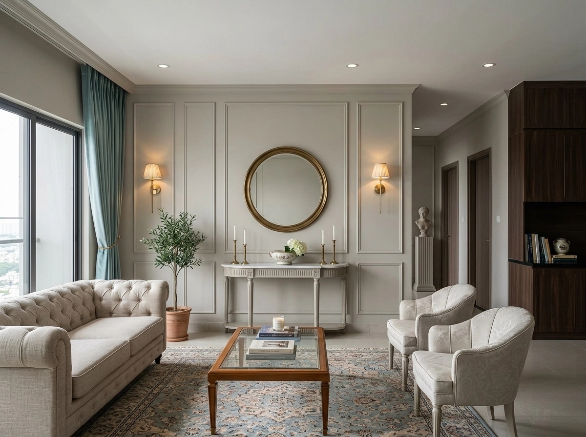 Interior design in Neoclassic style — Living Room by GenRoom AI