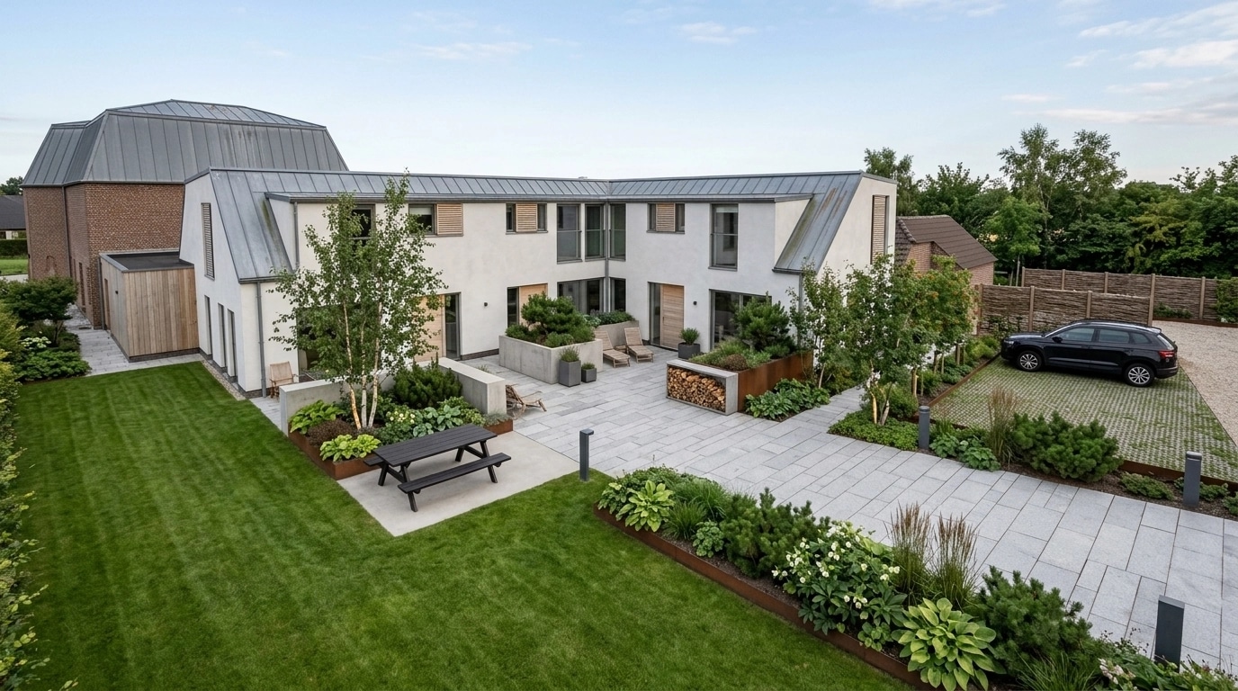 Landscape design in Scandinavian Garden style — Yard by GenRoom AI