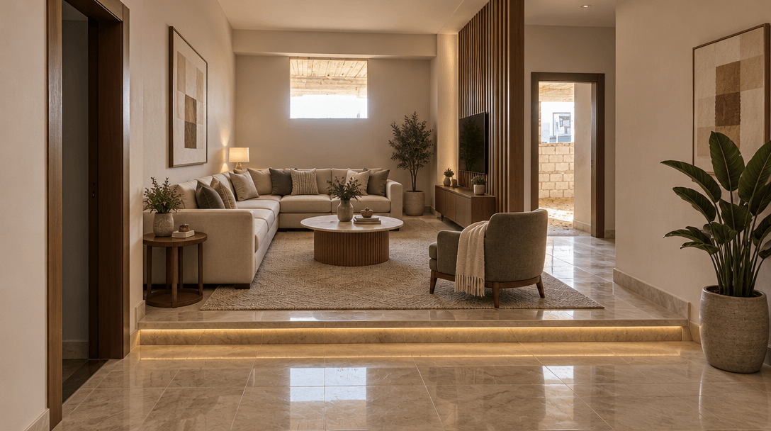Contemporary Living Room design — interior photo by GenRoom AI