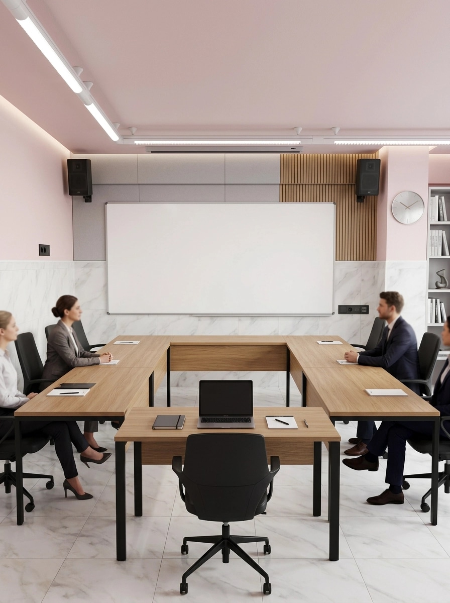 Interior design in Minimalism style — meeting_room by GenRoom AI