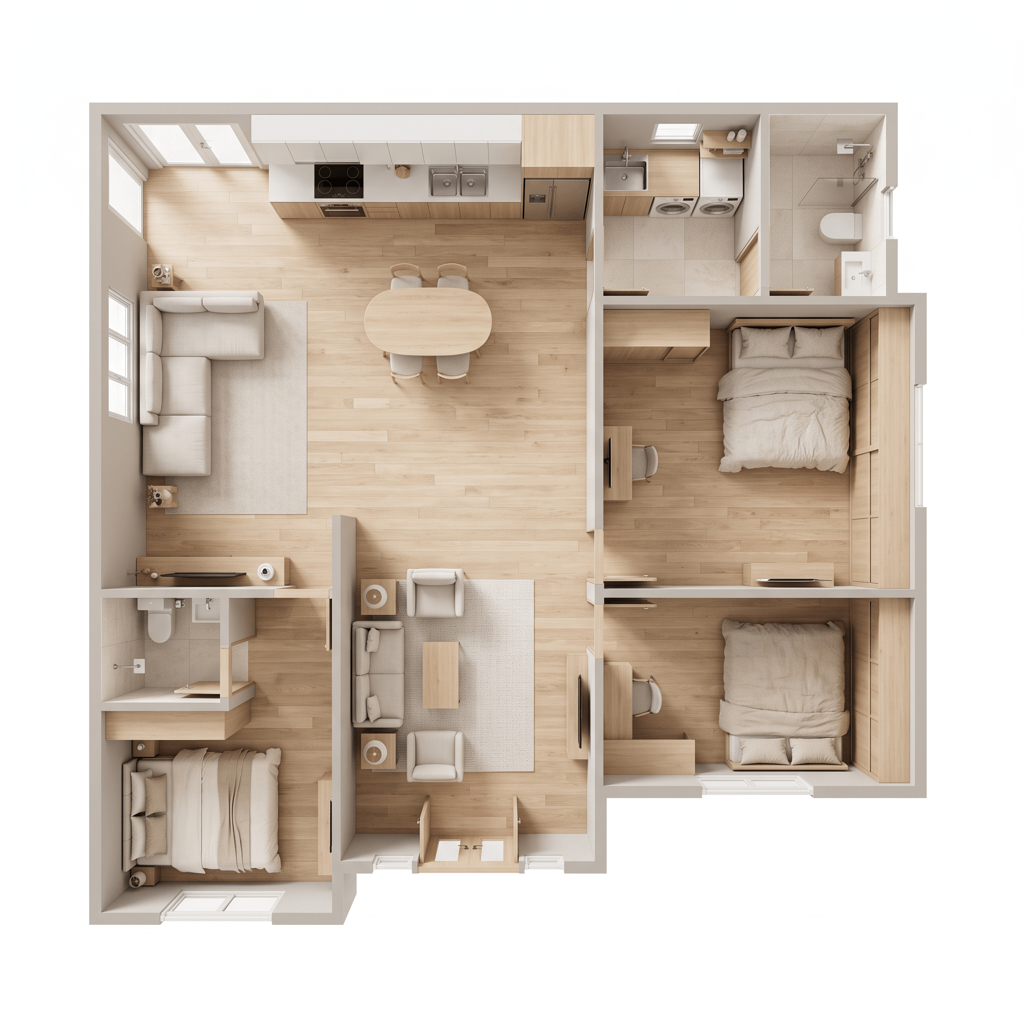 Interior design in Minimalism style — Living Room by GenRoom AI