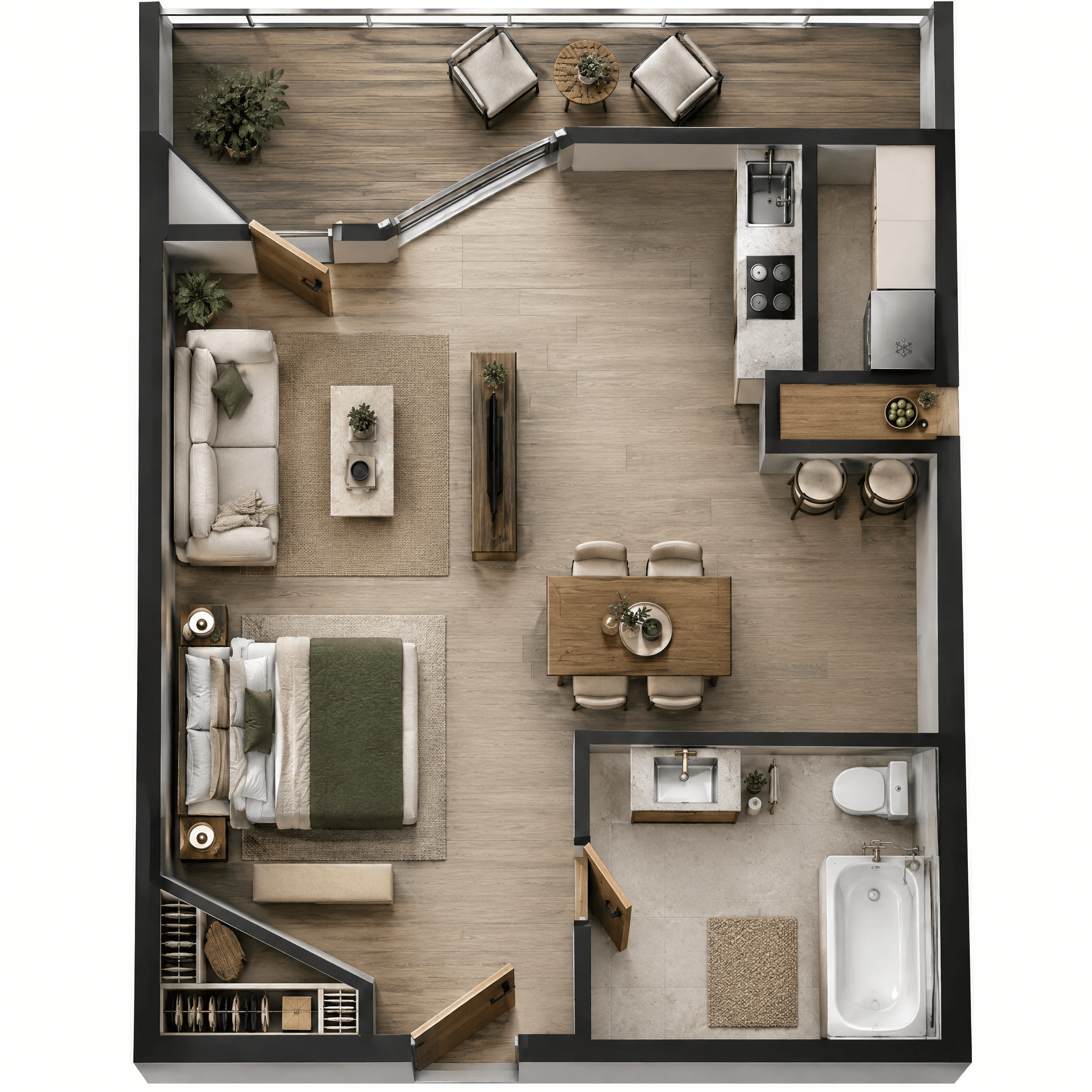 Interior design in Contemporary style — Living Room by GenRoom AI