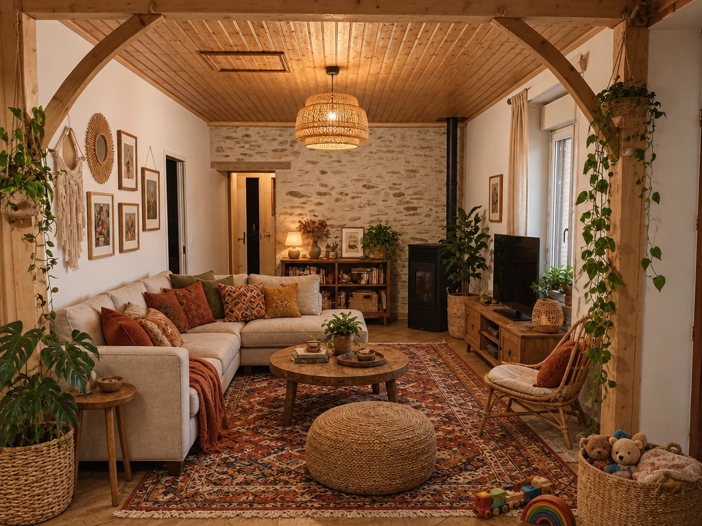 Interior design in Bohemian style — Living Room by GenRoom AI