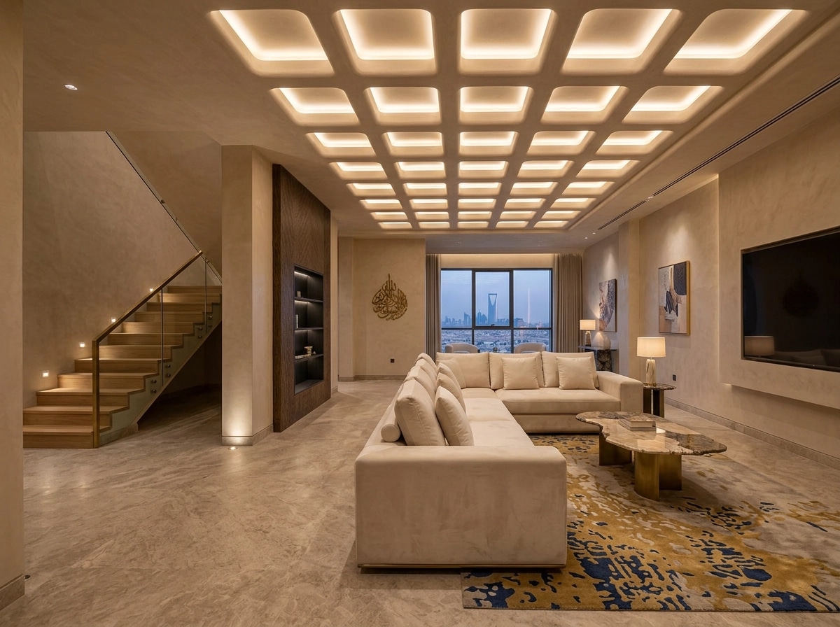 Transitional Ruang Tamu design — interior photo by GenRoom AI