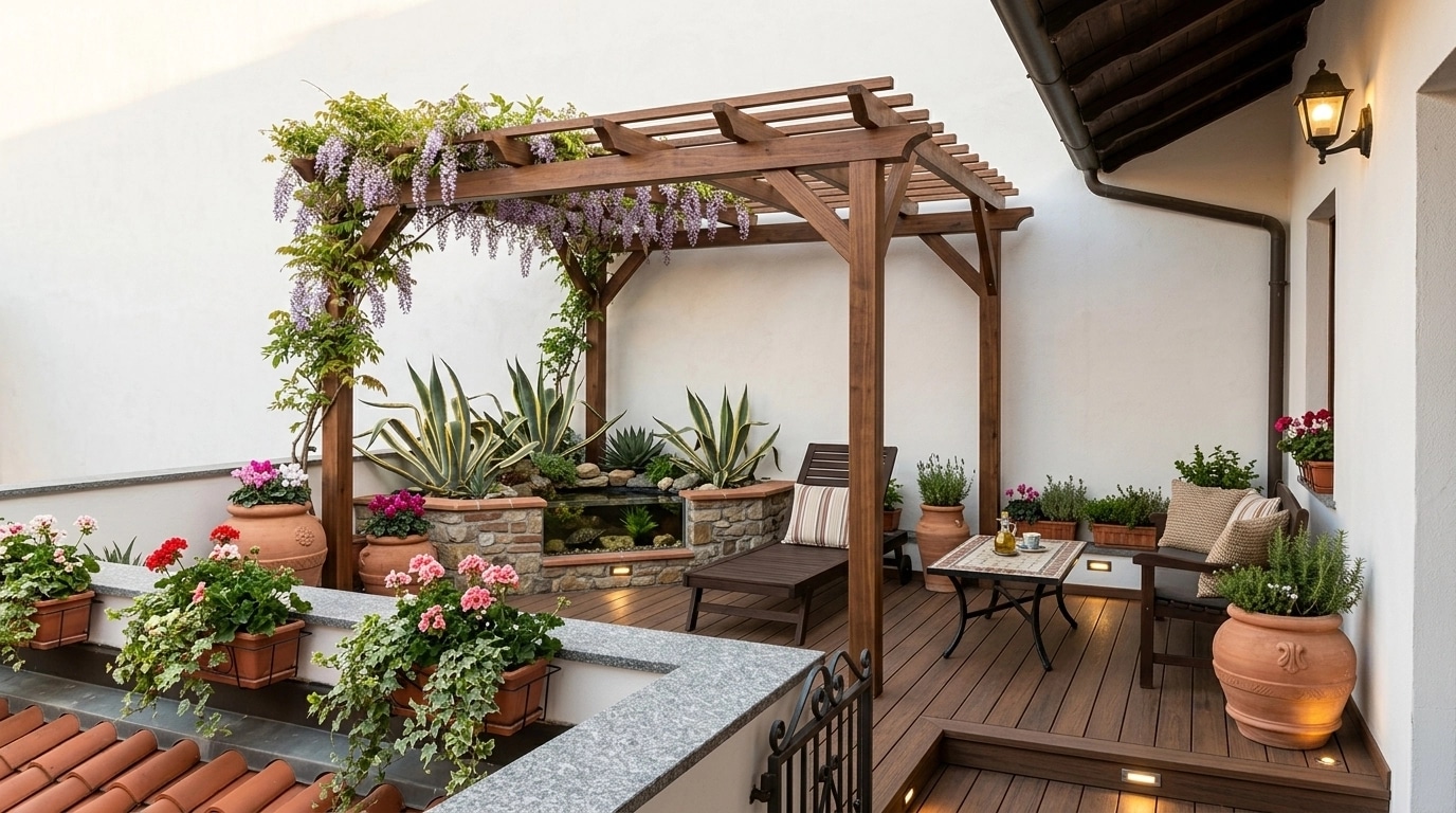 Italian Courtyard Yard design — yard photo by GenRoom AI
