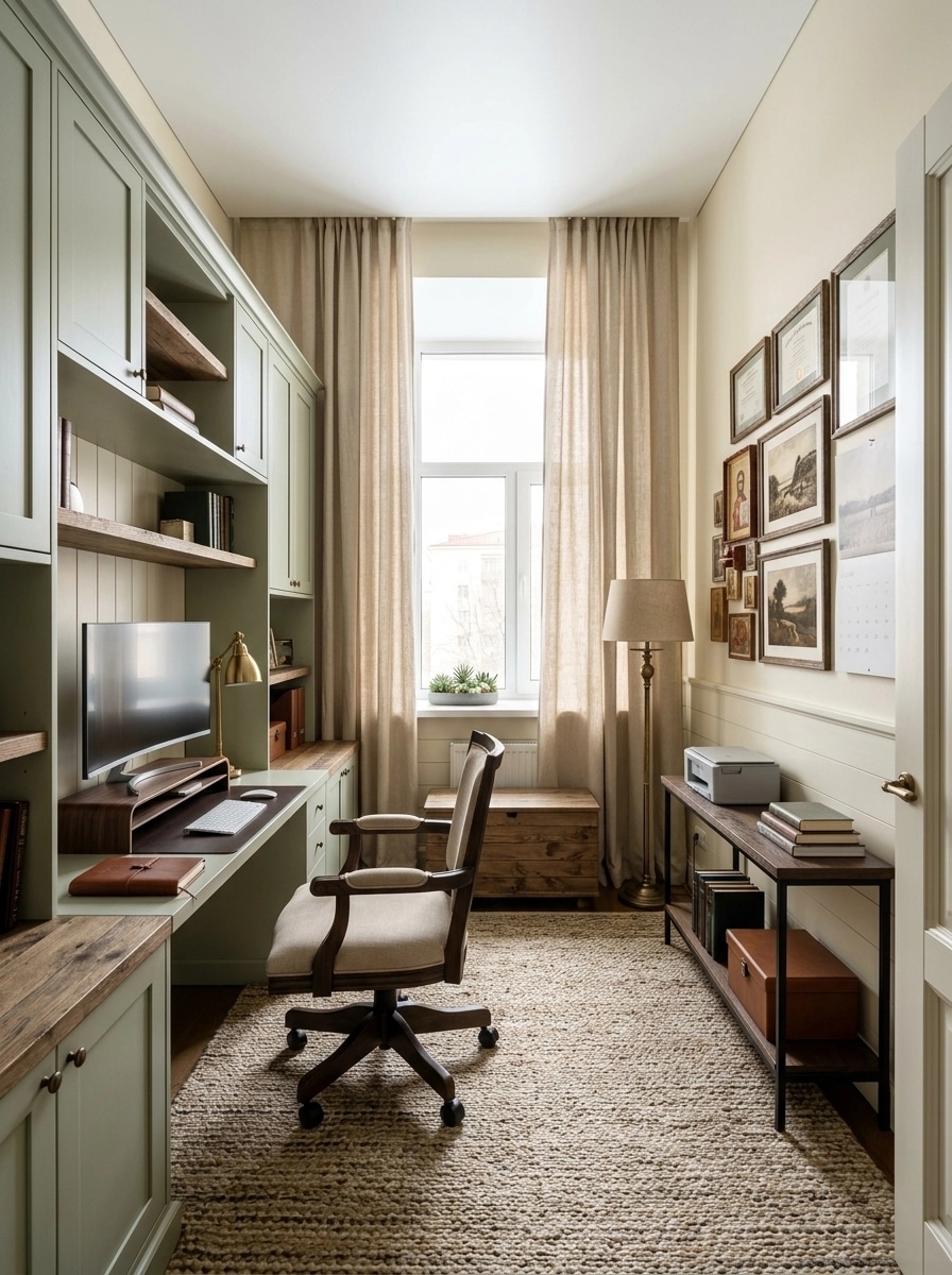 Office interior in Modern Farmhouse style — photo by GenRoom AI