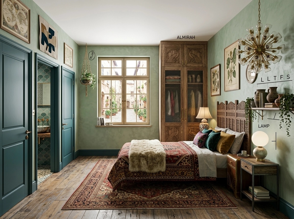 Design d'interni in stile Eclectic — Camera da letto di GenRoom AI