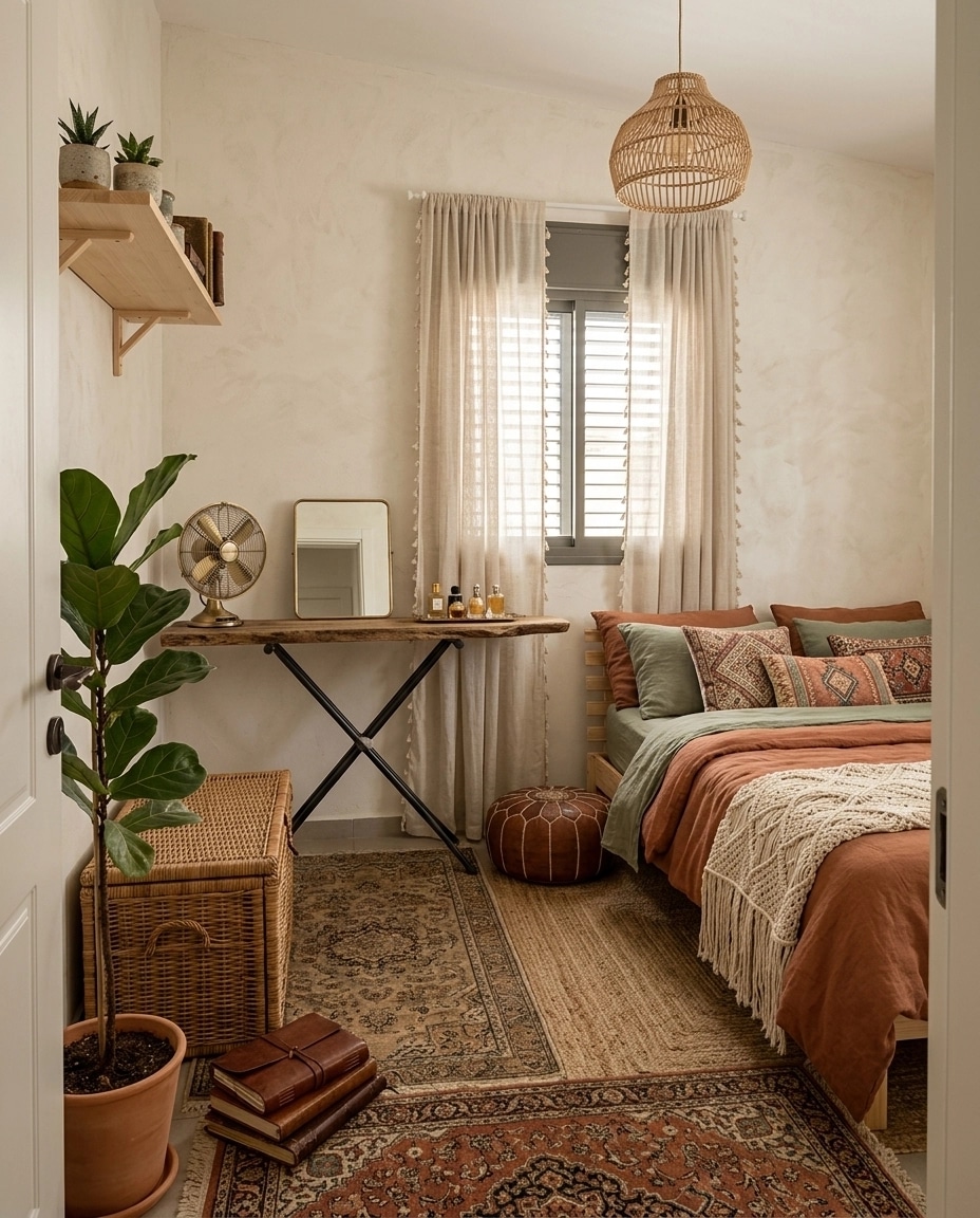 Bohemian Bedroom design — interior photo by GenRoom AI