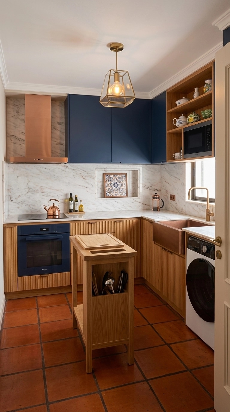 Kitchen interior in Portuguese Modern style — photo by GenRoom AI