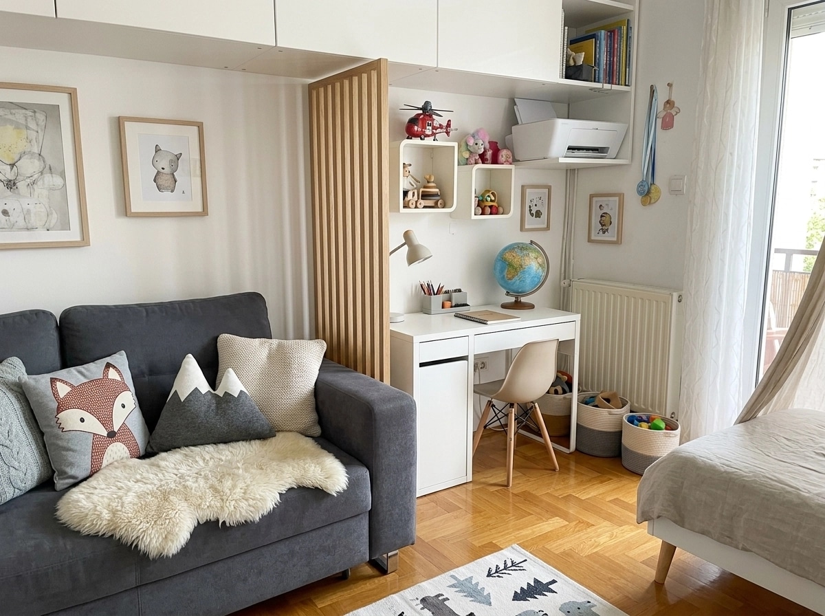 İç mekân tasarımı Scandinavian stili — Çocuk Odası GenRoom AI