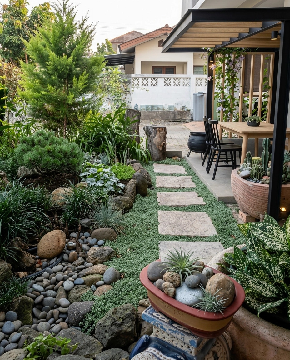 Landscape design in Scandinavian Garden style — Yard by GenRoom AI