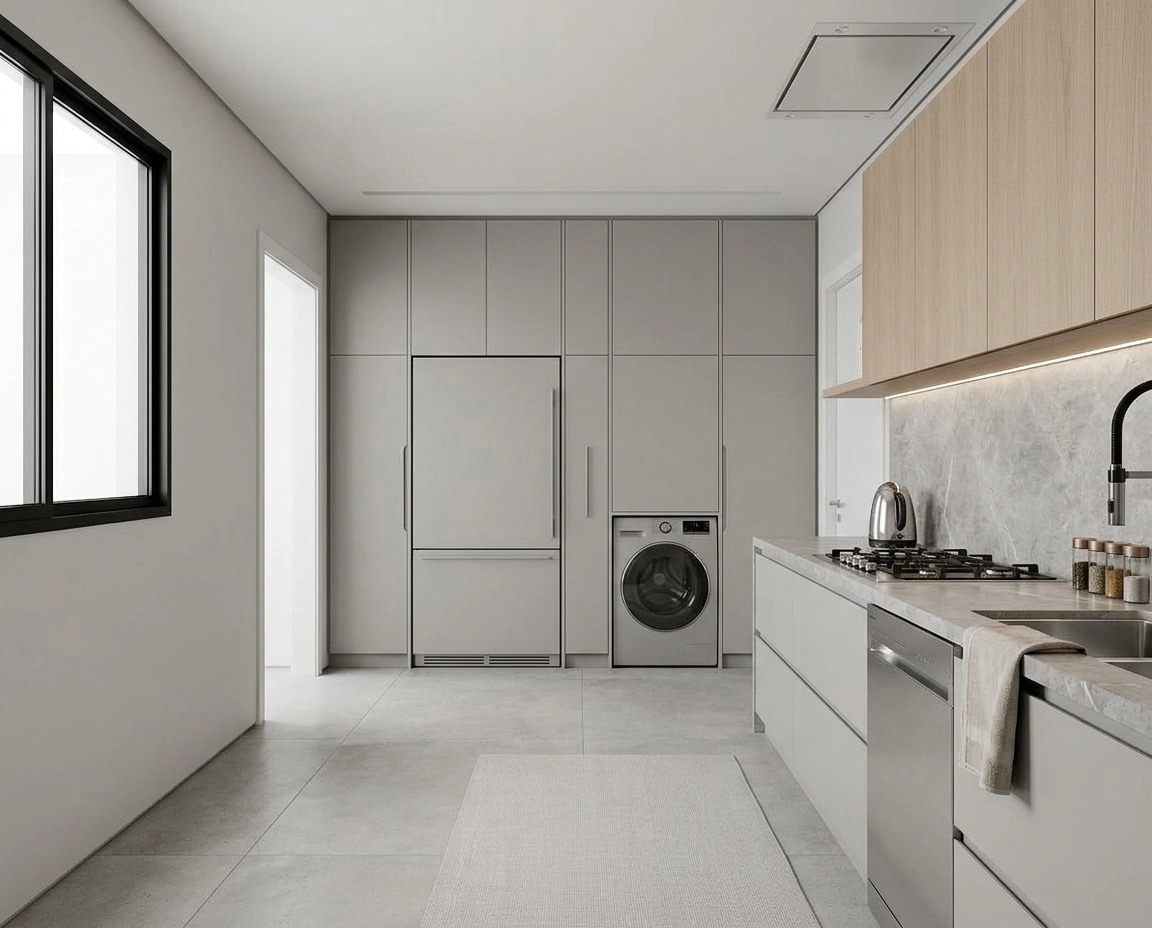 Minimalism Kitchen design — interior photo by GenRoom AI