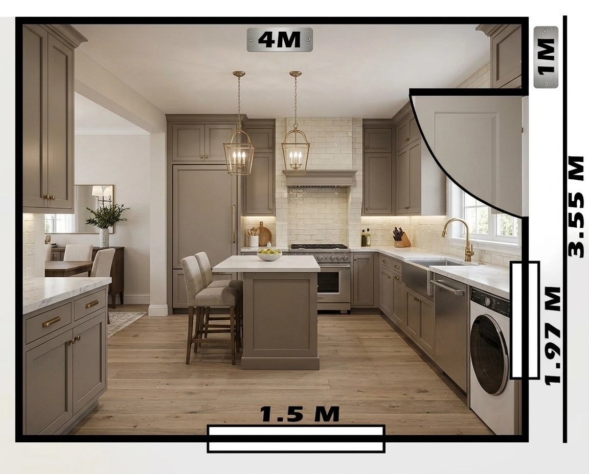 Interior design in Transitional style — Kitchen by GenRoom AI