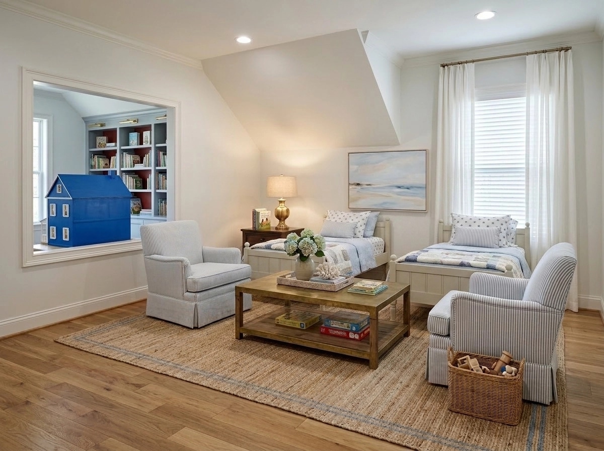 Interior design in Coastal / Hamptons style — Living Room by GenRoom AI