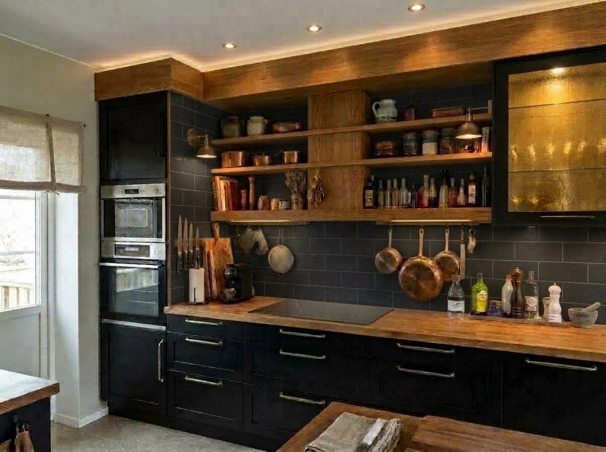 Kitchen interior in Rustic style — photo by GenRoom AI