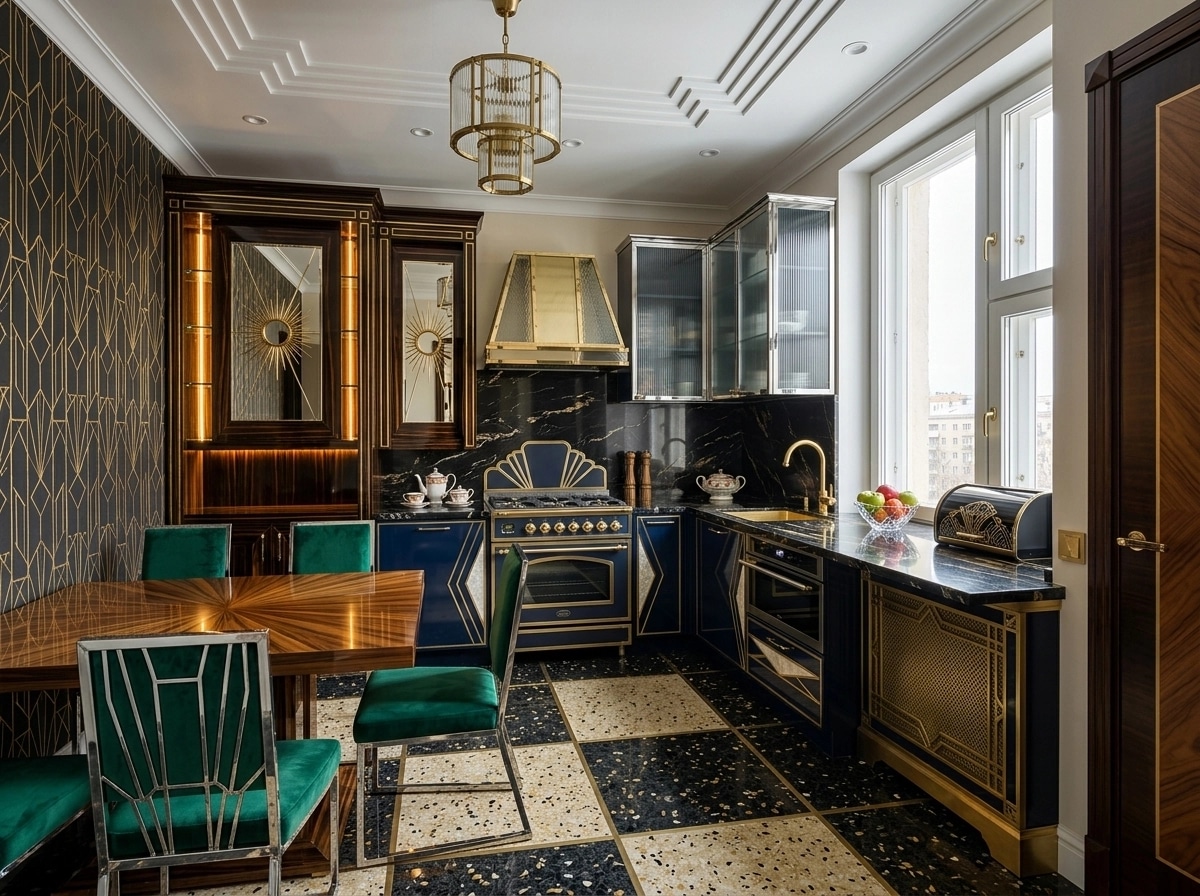 Art Deco Kitchen design — interior photo by GenRoom AI