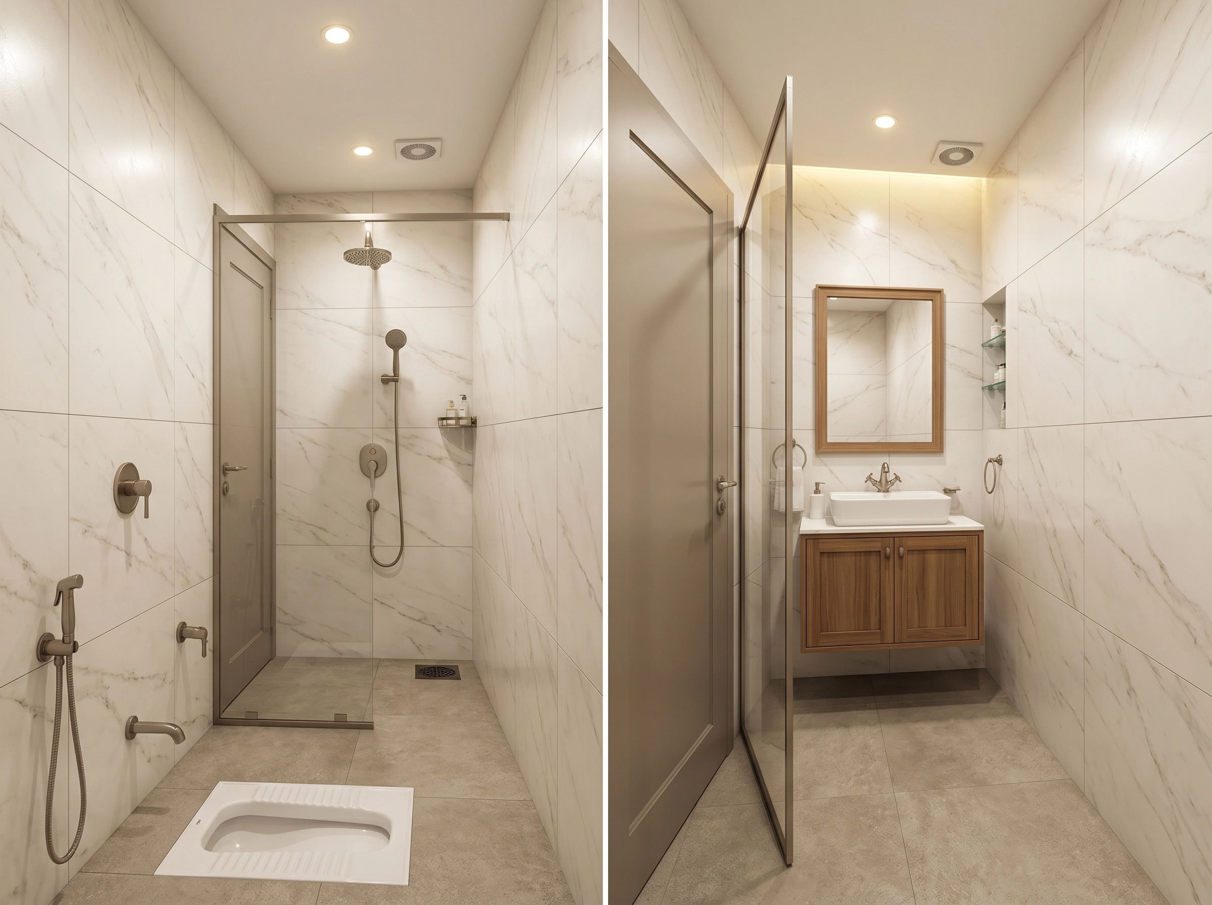 Bathroom interior in Transitional style — photo by GenRoom AI