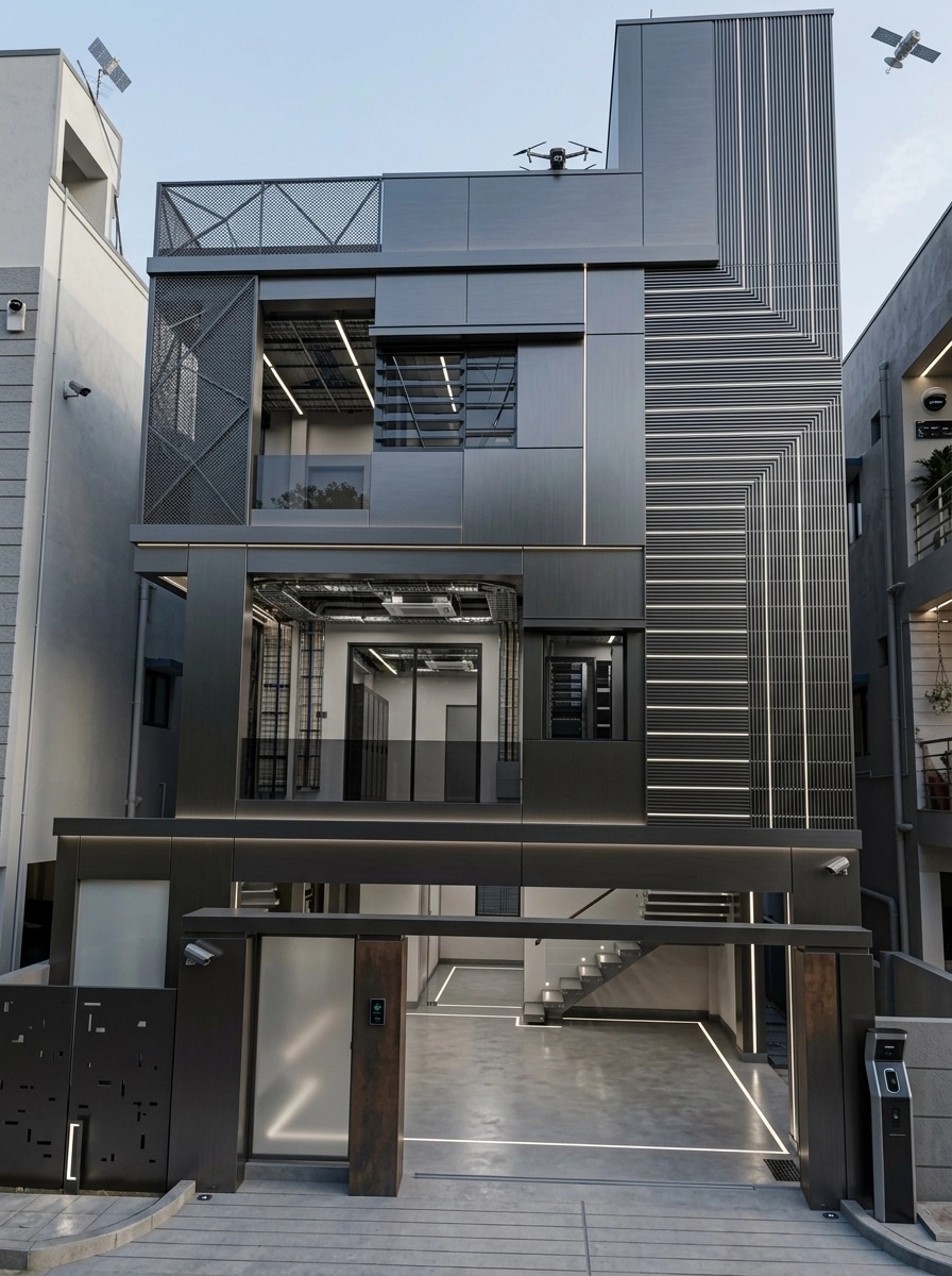 Hi-Tech Facade Facade design — facade photo by GenRoom AI