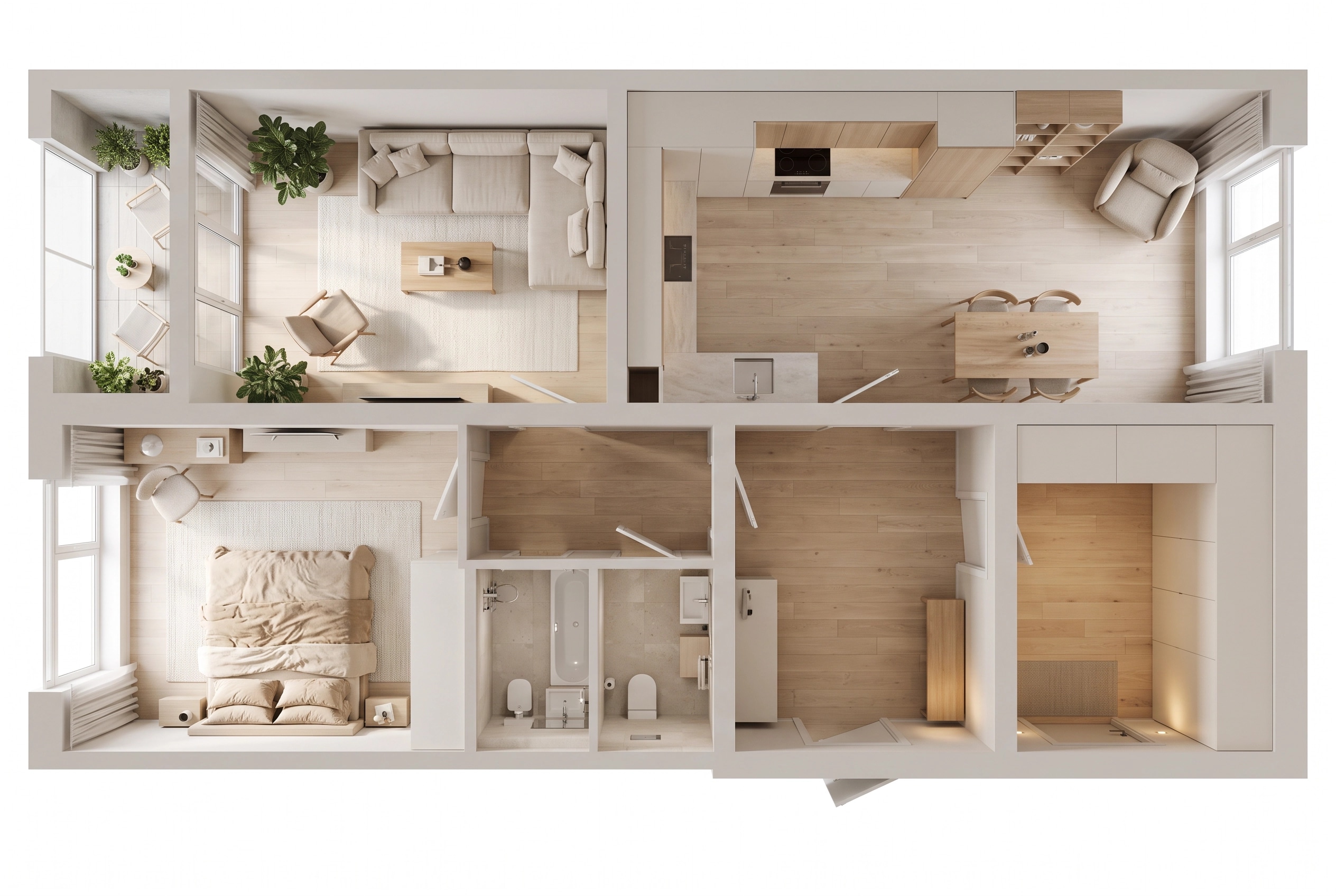 Interior design in Minimalism style — Living Room by GenRoom AI