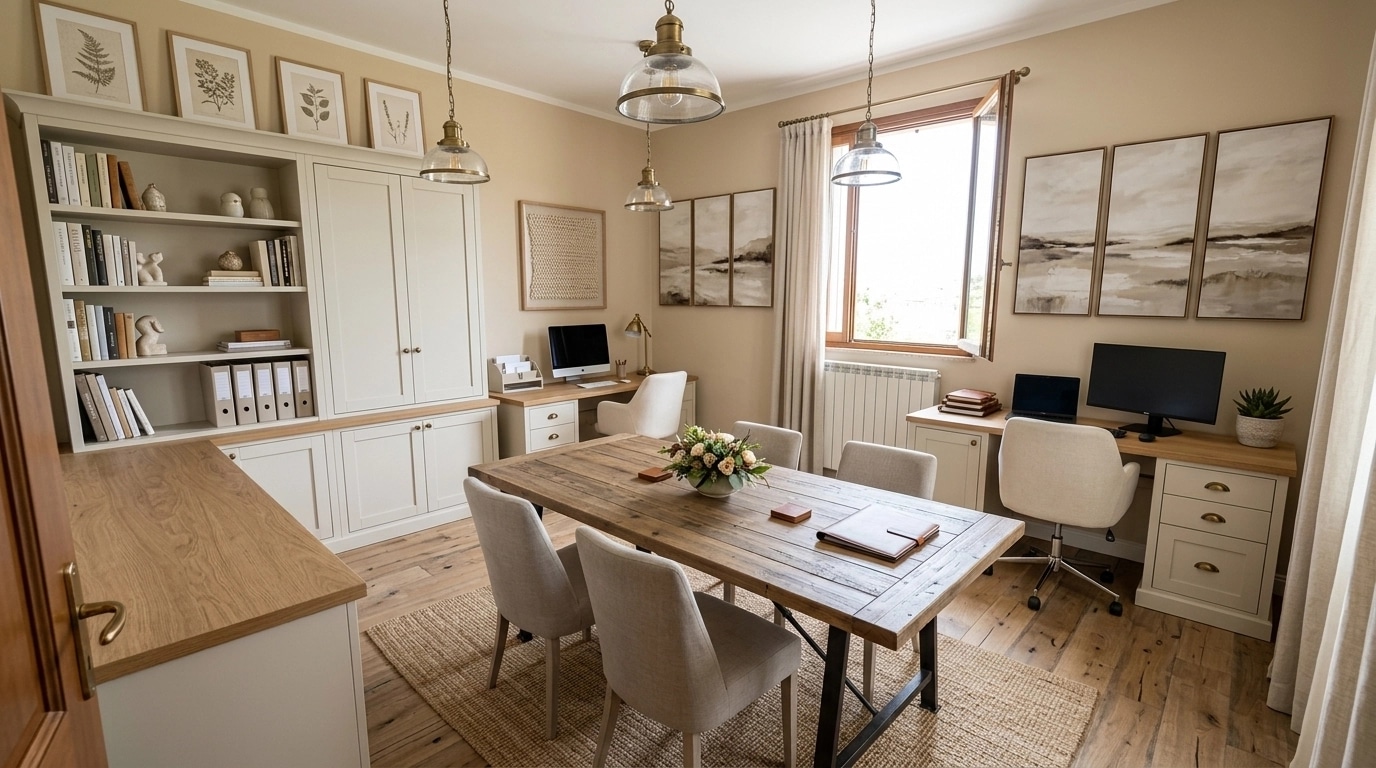 Interior design in Modern Farmhouse style — office_space by GenRoom AI