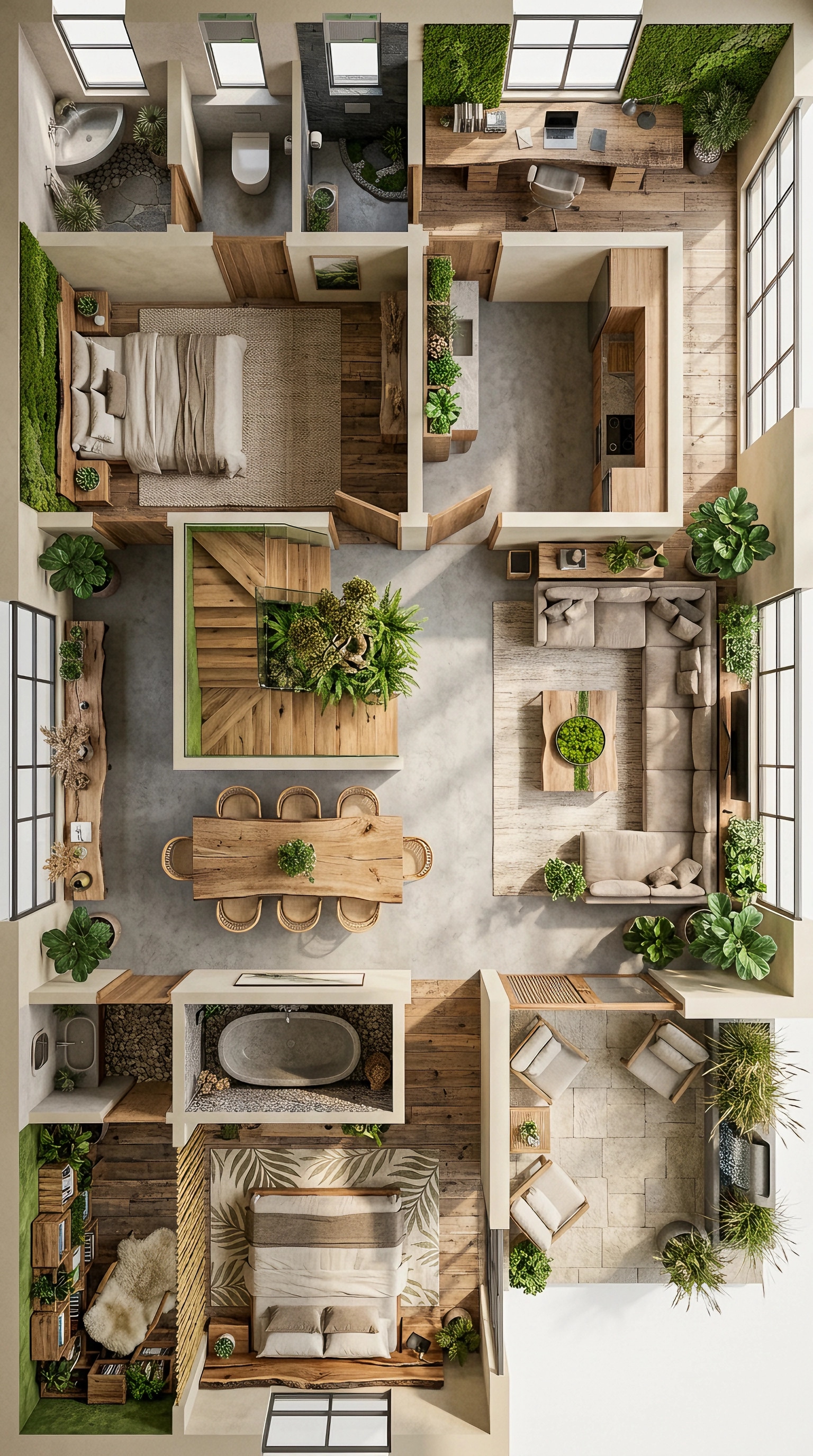 Interior design in Biophilic style — Living Room by GenRoom AI