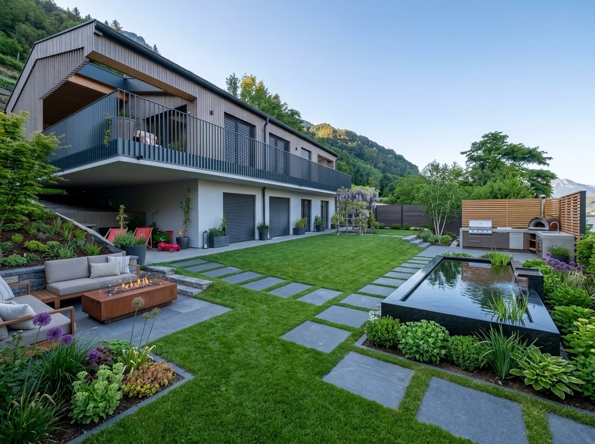 Landscape design in Contemporary Yard style — Yard by GenRoom AI