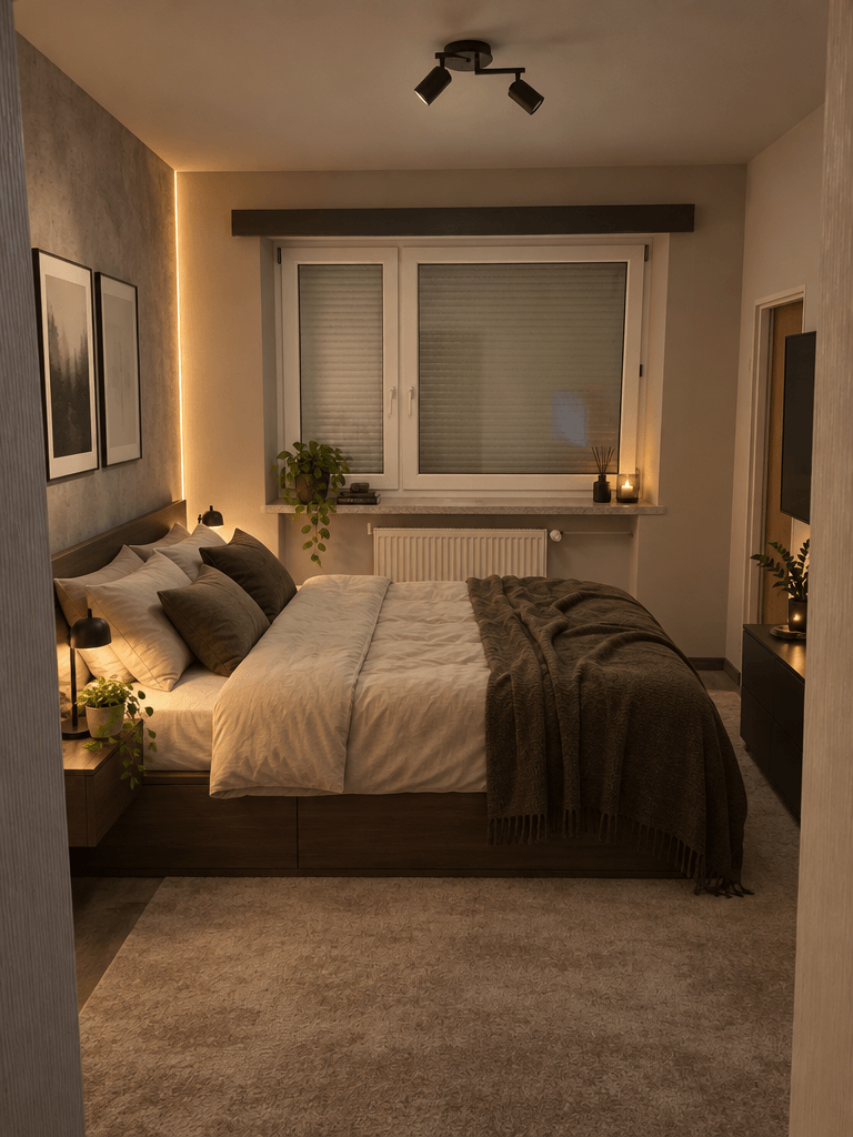 Design interior în stil Minimalism — Dormitor de GenRoom AI