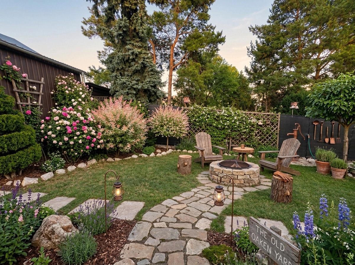 Country Rustic Garden Yard design — yard photo by GenRoom AI