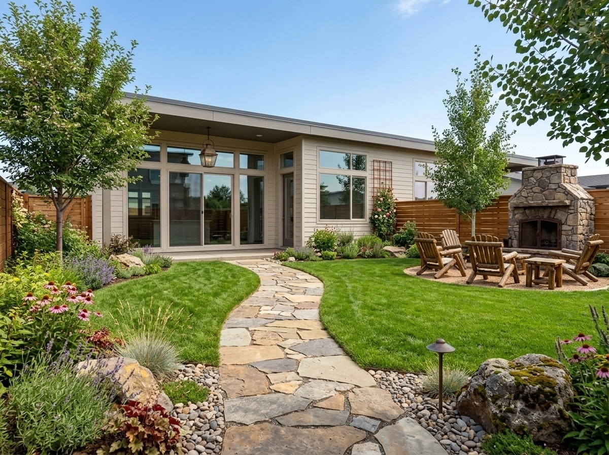 Country Rustic Garden Jardim design — yard photo by GenRoom AI