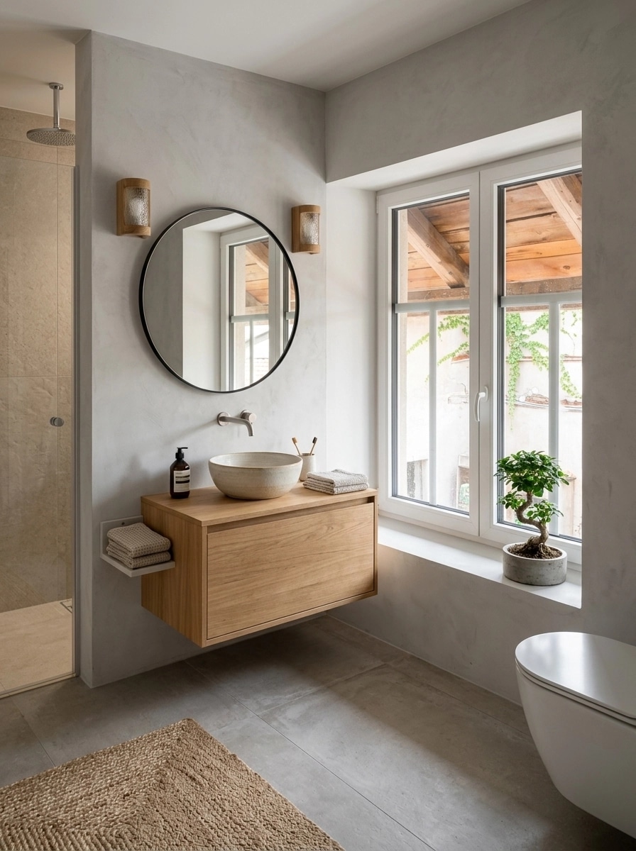 Interior design in Japandi style — Bathroom by GenRoom AI
