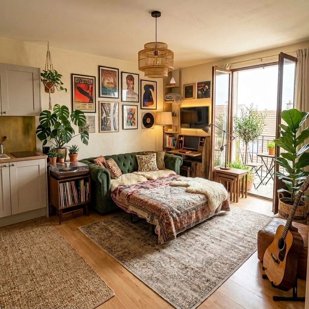 Design de interiores em estilo Bohemian — studio por GenRoom AI