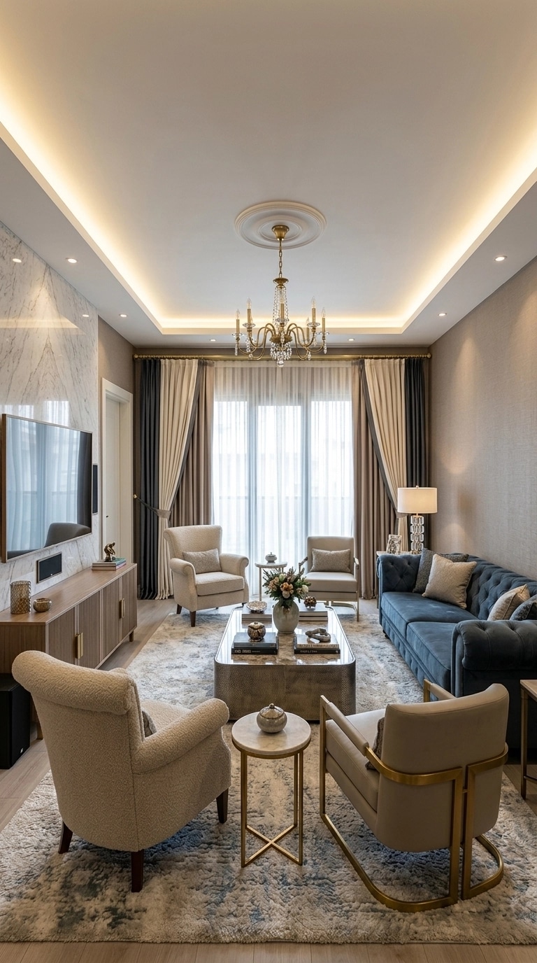 Transitional Living Room design — interior photo by GenRoom AI